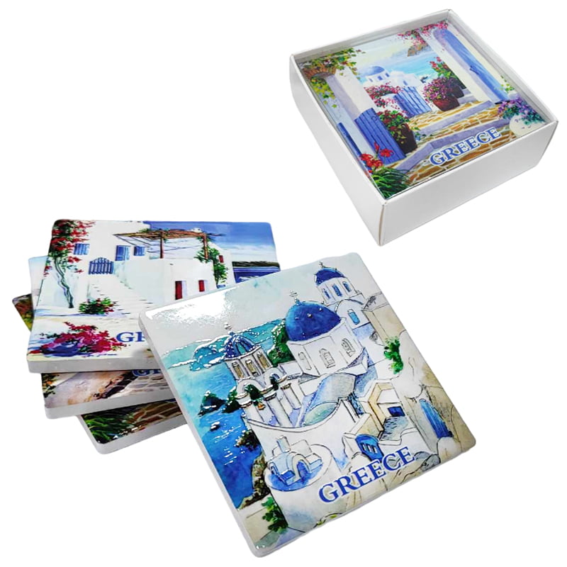 Σετ σουβέρ Greece 4τμχ - Coaster set 4pcs