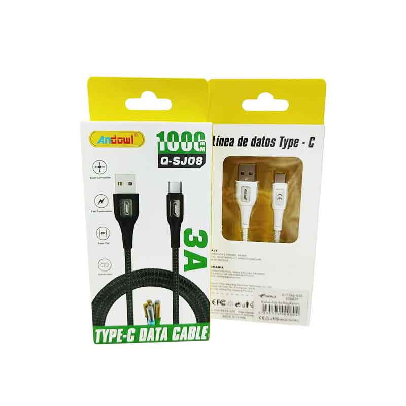 Andowl Καλώδιο δεδομένων  USB σε Type-c 3Α Q-SJ08 - Data Cable