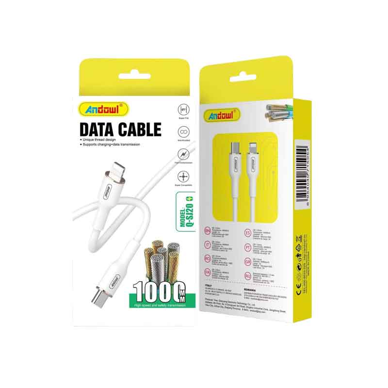 Andowl Καλώδιο δεδομένων Type-c σε Lightning 3Α 1m Q-SJ20 - Data Cable