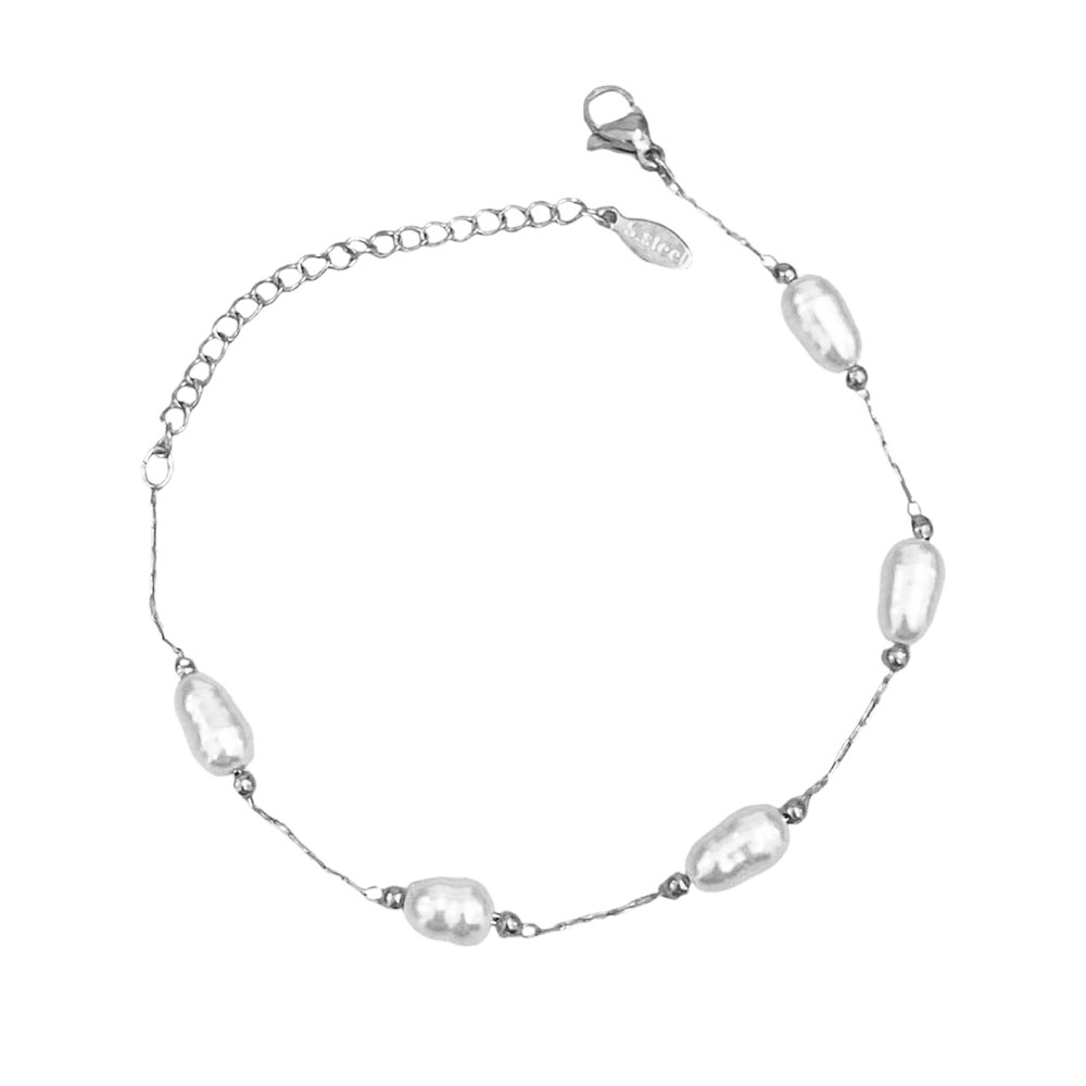 Γυναικείο Ατσάλινο Βραχιόλι Με Πέρλες - Women's Steel Bracelet