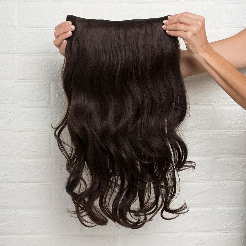 Τρέσα μαλλιών με κλιπς καστανό σοκολατί 1B - Hair tapes