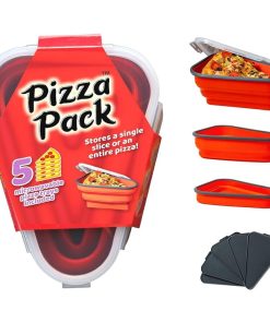 Τάπερ Σιλικόνης Αποθήκευσης Πίτσας με 5 Δισκάκια - Piaca Pzzk Reusable Pizza Storage Container with 5 Microwavable Serving Trays