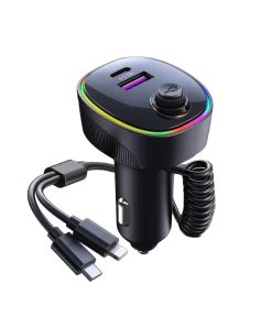 Φορτιστής Αυτοκινήτου με USB RGB 66W K11 - 2in1 Car USB charger