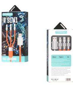 Treqa Καλώδια δεδομένων για γρήγορη φόρτιση 100W 3σε1 CA-880 - Super fast data cables 3in1 fast charging