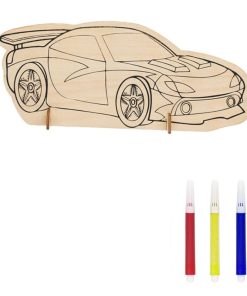Ξύλινο σετ ζωγραφικής για παιδιά αυτοκίνητο - Wooden painting set for children