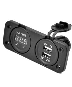 Αναπτήρας Αυτοκινήτου Φορτιστής USB Διπλή Υποδοχή & Βολτόμετρο PA20419 - Car USB Charger