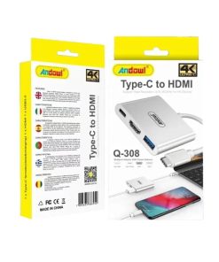 Andowl Type C σε HDMI Αντάπτορας με πολλές Θύρες Q-308 - Type C to HDMI