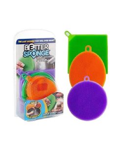 Better Sponge Σετ Σφουγγάρια Πιάτων Σιλικόνης Πολύχρωμα 3τμχ - Better Sponge Set Silicone Dish Sponges Multicolor 3pcs