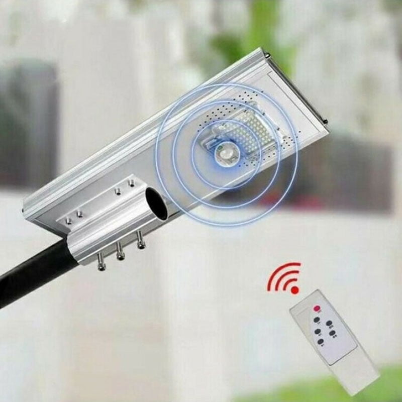 Στεγανό Ηλιακό Φωτιστικό Δρόμου IP65 με Ανιχνευτή Κίνησης, Αισθητήρα Φωτός και Τηλεχειριστήριο σε Ασημί Χρώμα JD-1950 - Image 6