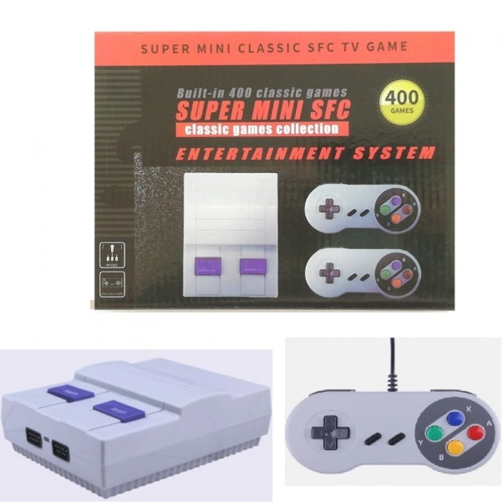 Ηλεκτρονική Παιδική Ρετρό Κονσόλα με 400 Παιχνίδια & 2 Χειριστήρια - Super Mini SFC 400 Games