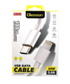 Olesson Καλώδιο δεδομένων γρήγορης φόρτισης 20W 1m 5.0A NO.S23- Cable USB C to Lighting Data Cable Quick Charging