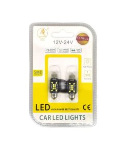 EJC Λάμπες Αυτοκινήτου Canbus LED 2016-T10 36mm 2τμχ ψυχρό φως - LED light