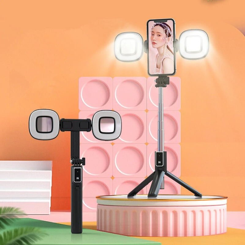 Selfie Stick με Τρίποδο & Remote Control με Διπλό LED Φωτισμό P40S-F - Mini Live Broadcast Selfie Stick Stand 2 LED P40S-F - Image 2