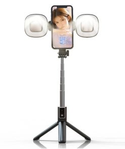 Selfie Stick με Τρίποδο & Remote Control με Διπλό LED Φωτισμό P40S-F - Mini Live Broadcast Selfie Stick Stand 2 LED P40S-F
