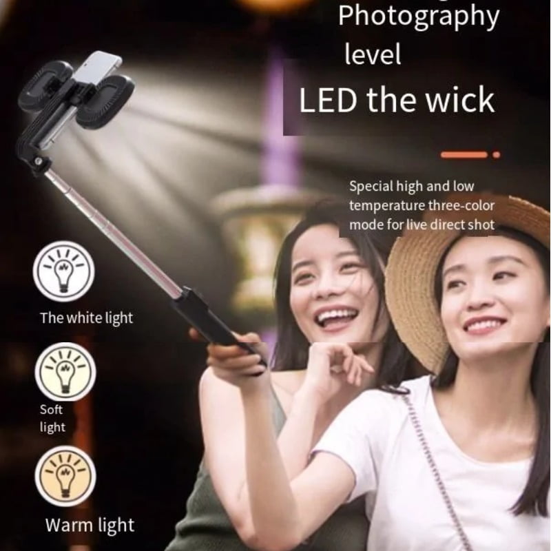Selfie Stick με Τρίποδο & Remote Control με Διπλό LED Φωτισμό P40S-F - Mini Live Broadcast Selfie Stick Stand 2 LED P40S-F - Image 4