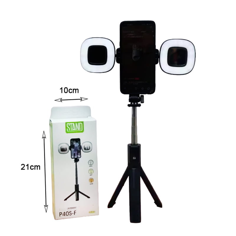 Selfie Stick με Τρίποδο & Remote Control με Διπλό LED Φωτισμό P40S-F - Mini Live Broadcast Selfie Stick Stand 2 LED P40S-F - Image 5