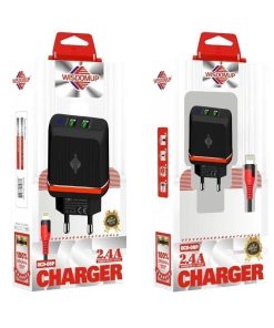 Wisdomup Φορτιστής Κινητού με 2 θύρες USB-C και καλώδιο δεδομένων Type-C 2.4A OCD-08T