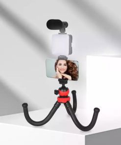 Τρίποδο Εύκαμπτο με Μικρόφωνο - Video making LED ring selfie light kits