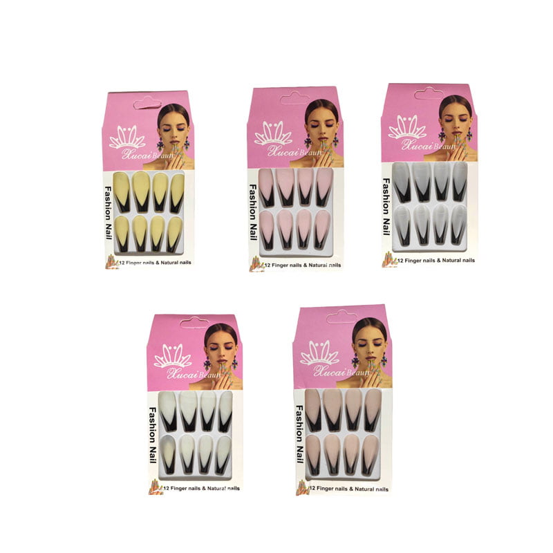 Αυτοκόλλητα νύχια σε διάφορα σχέδια 12τμχ - Press-on fake nails