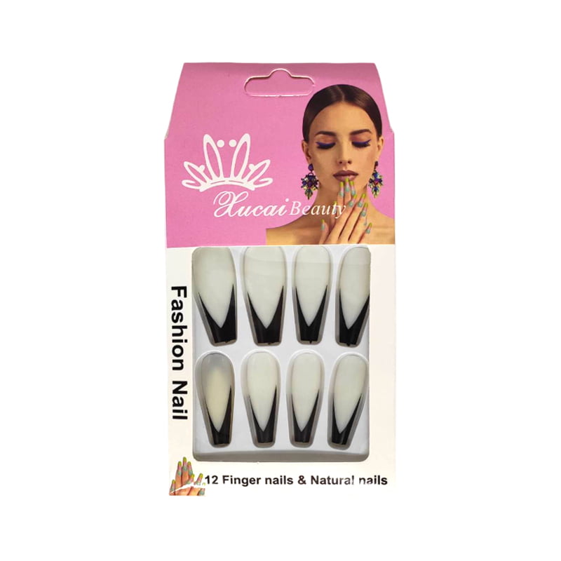 Αυτοκόλλητα νύχια σε διάφορα σχέδια 12τμχ - Press-on fake nails - Image 3