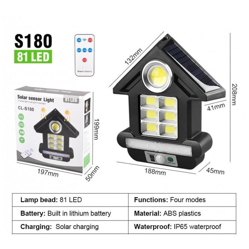 Ηλιακός λαμπτήρας με αισθητήρα κίνησης CL-S180 81LED - Solar sensor light - Image 5