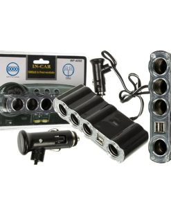 IN-CAR Αντάπτορας φορτιστής αναπτήρα αυτοκινήτου WF-4008 - Car 4 socket & 2 USB