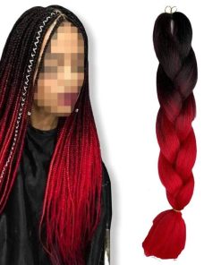 Yuan yao Μαλλιά για Ράστα ombre μαύρο-κόκκινο BY1 - Rasta hair