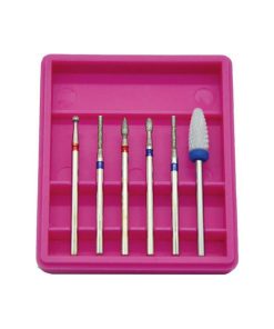 Φρεζάκια Νυχιών Σετ 6τεμ σε Κουτί Αποθήκευσης -234 - Nail Drill Bits Set