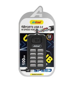 Andowl Q-HU801 USB 2.0 Hub 10 Θυρών με σύνδεση USB-A – USB Hub