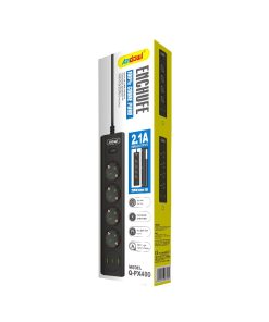 Andowl Πολύπριζο 4 Θέσεων + 2 USB Θύρες με Διακόπτη Q-PX400 - Socket