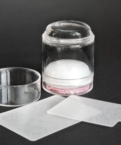 Σφραγίδα Σιλικόνης Νυχιών Διπλή Με Στρας Και 2 Στάμπες - Silicone stamp double