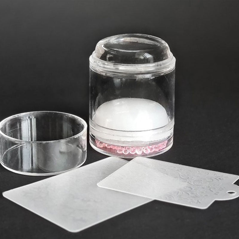 Σφραγίδα Σιλικόνης Νυχιών Διπλή Με Στρας Και 2 Στάμπες - Silicone stamp double