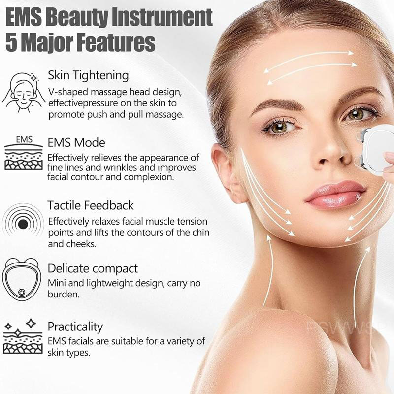 Συσκευή Μασάζ Προσώπου Φορητή με Μικρορεύματα S-022 - Facial Massager Microcurrent Face Lift Machine Roller - Image 2