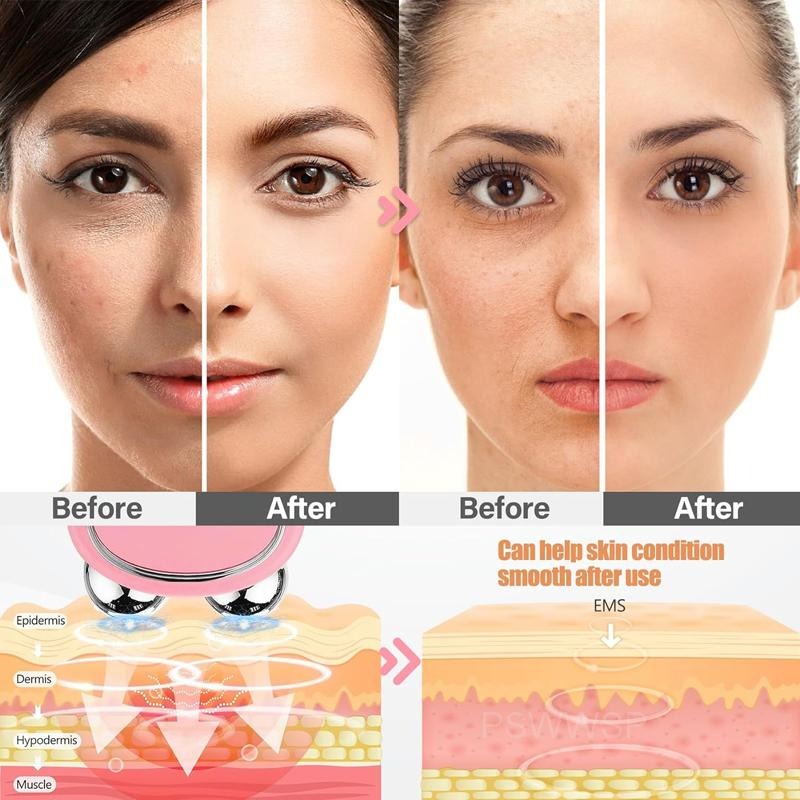 Συσκευή Μασάζ Προσώπου Φορητή με Μικρορεύματα S-022 - Facial Massager Microcurrent Face Lift Machine Roller - Image 11