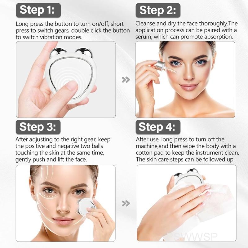 Συσκευή Μασάζ Προσώπου Φορητή με Μικρορεύματα S-022 - Facial Massager Microcurrent Face Lift Machine Roller - Image 10