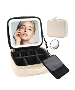 Βαλιτσάκι Μακιγιάζ με Επαναφορτιζόμενο LED Καθρέφτη - Makeup Case with Rechargeable LED Mirror