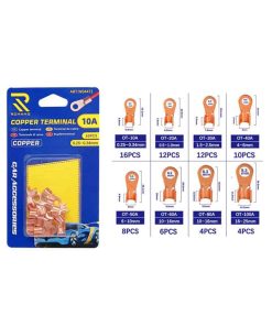 Rchang Ακροδέκτες Οπής Χάλκινο 10A 16τμχ W04471 - Copper terminal 16pcs