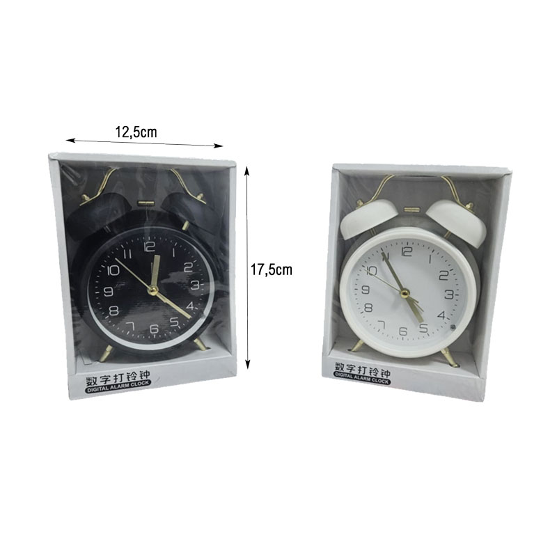 Ρολόι Ξυπνητήρι Αναλογικό Μεταλλικό με Διπλό Κουδούνι - Analog Metal Alarm Clock - Image 2