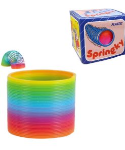 Πλαστικό παιχνίδι σπιράλ ελατήριο - Rainbow circle spiral plastic springky