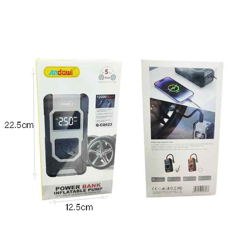 Andowl Φορητή αντλία αέρα 12000mAh και Power Bank Q-CQ623 - Power Bank Inflatable Pump - Image 2
