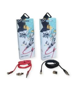 Treqa CA-847 Μαγνητικό Καλώδιο Φόρτισης 3.4A  180° 3 σε 1 Lightning - USB-C - MicroUSB 1m - Magnetic 3 in 1 Cable Type C. Lighting And V8 3.4A