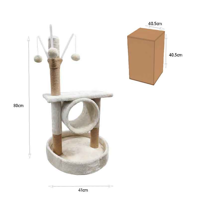 Ονυχοδρόμιο Γάτας 80cm με Παιχνίδια - Cat Tree Scratching Post 80cm with Toys - Image 4