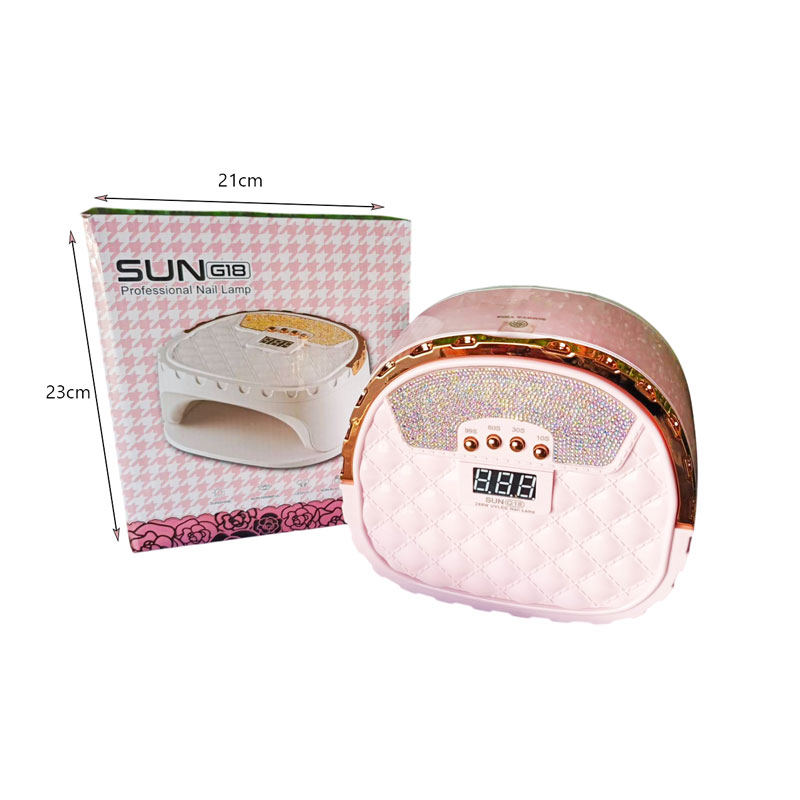 SUN G18 Ροζ Επαγγελματική Λάμπα Νυχιών Φουρνάκι UV/LED με Strass & Οθόνη LCD - Professional Nail Lamp - Image 2