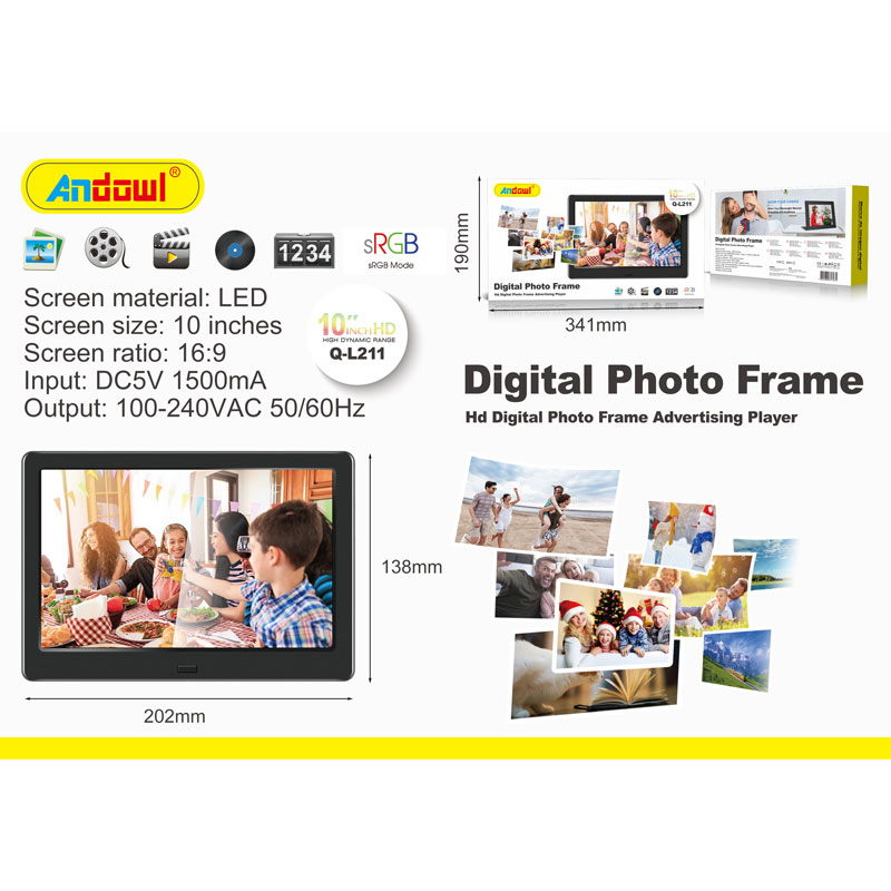 Andowl Ψηφιακή κορνίζα 10 Ιντσών HD με τηλεχειριστήριο Q-L211 - Digital Photo Frame - Image 4
