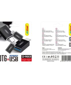 Andowl Μετατροπέας Αντάπτορας Type-C σε USB Q-A663 - OTG+USB Converter