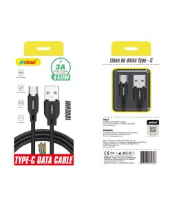 Andowl Καλώδιο Δεδομένων USB σε Type-C 1m 3A Q-SJ200- Data Cable