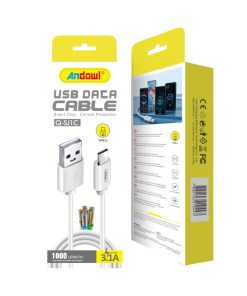 Andowl Καλώδιο Δεδομένων USB σε Type-C 1m 3.1A Q-SJ1C - USB Data Cable