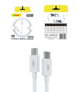 Andowl Q-SJ230 Καλώδιο γρήγορης φόρτισης TypeC 60W PD 1m Λευκό - Data Cable