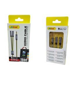 Andowl Καλώδιο Audio 3.5mm 3.5mm Αρσενικό Διπλό Θηλυκό Q-YP12 - Audio Cable