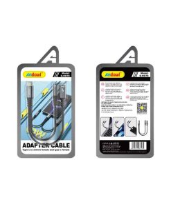 Andowl Αντάπτορας Καλώδιο Type-C σε 3.5mm Female και Type-C Female Q-HD78 - Adapter Cable